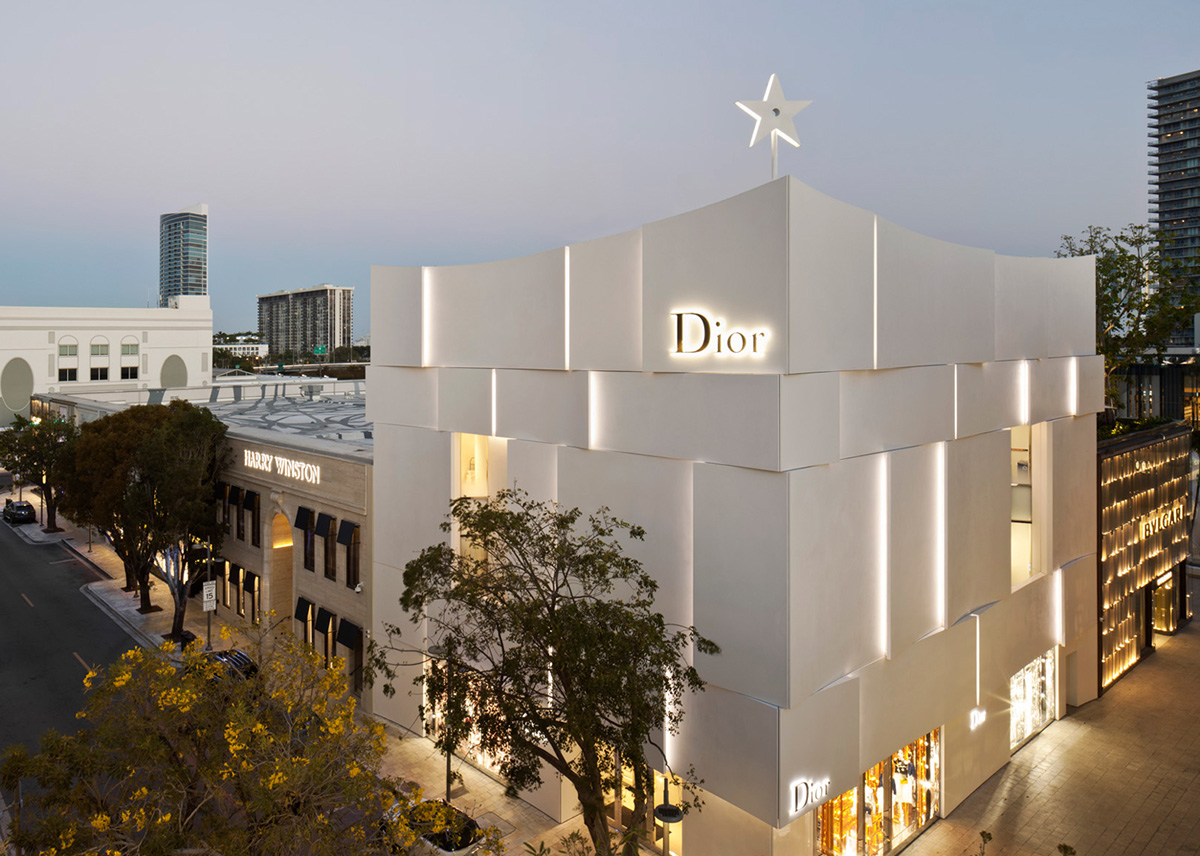 Dior Miami Design District, concrete and marble panels